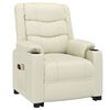 vidaXL Πολυθρόνα Μασάζ με Ανύψωση Κρεμ Συνθετικό Δέρμα