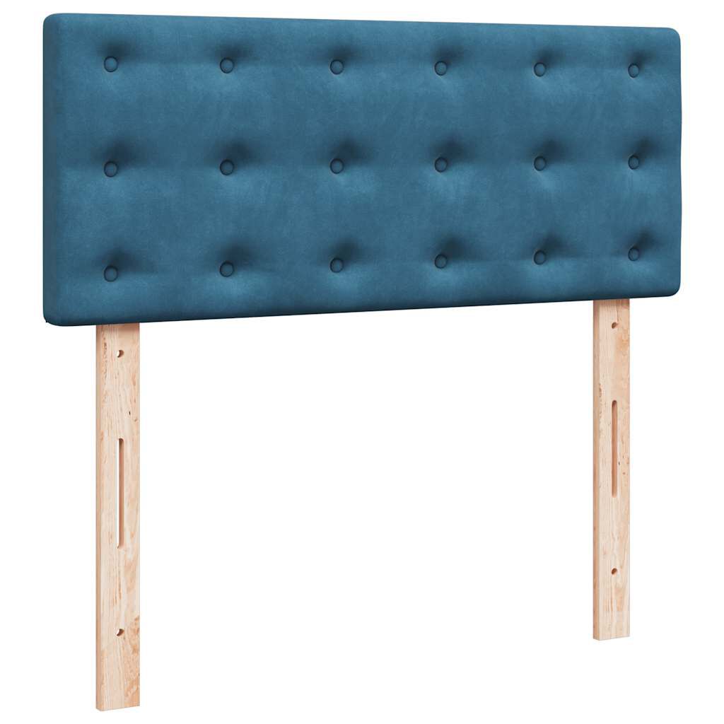 vidaXL Κρεβάτι Boxspring με Στρώμα Μπλε 120x190 εκ. Βελούδινο
