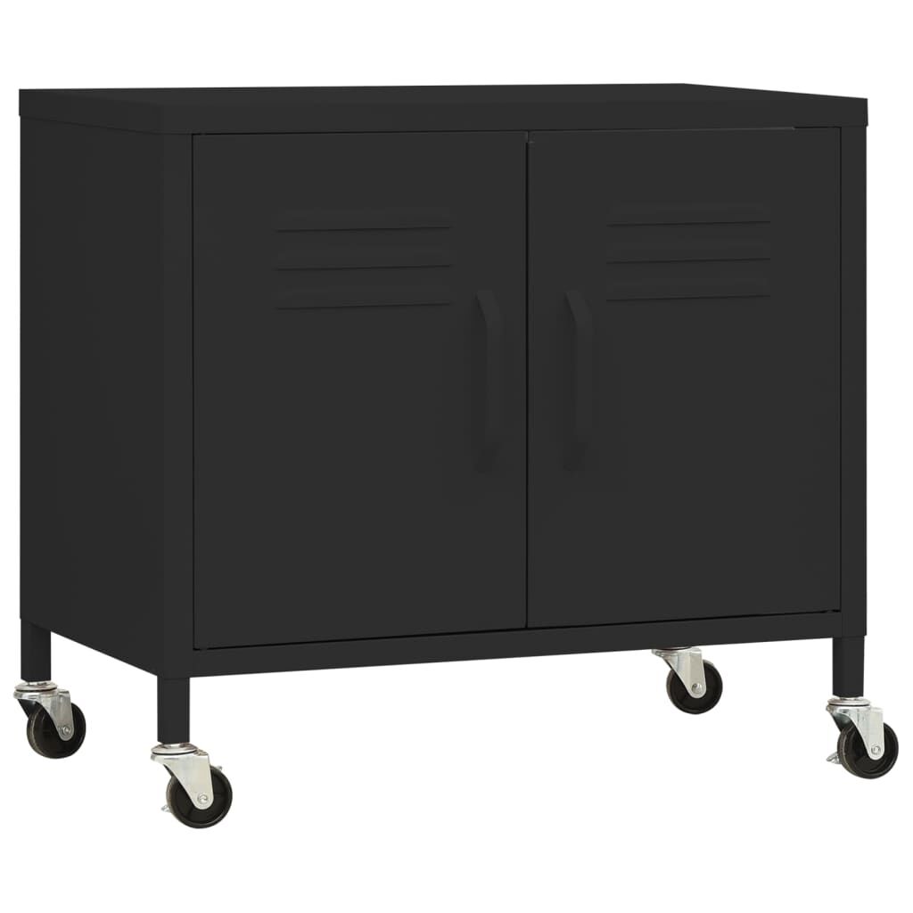vidaXL Ντουλάπι Αποθήκευσης Μαύρο 60 x 35 x 56 εκ. από Ατσάλι