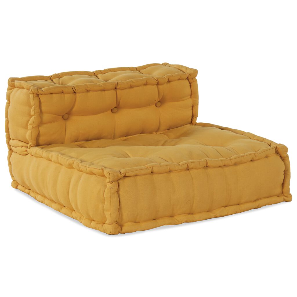 vidaXL Modular Pouffes 4 κομμάτια Κίτρινο Υφασμάτινο