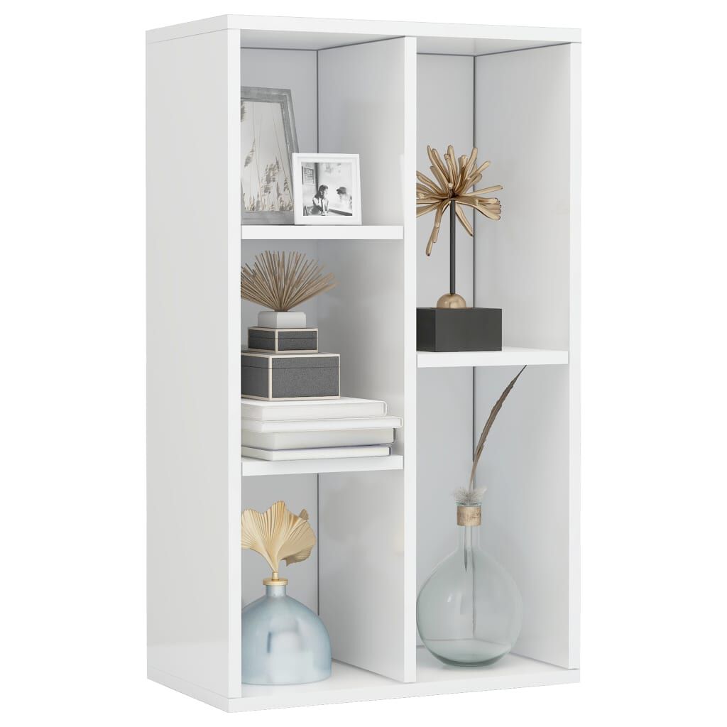 vidaXL Ραφιέρα / Βιβλιοθήκη Γυαλιστερό Λευκό 50x25x80 εκ. Επεξ. Ξύλο