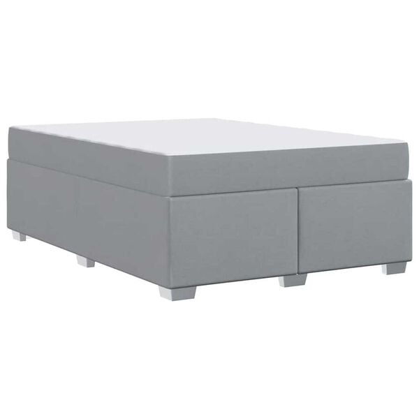 vidaXL Σκελετός Κρεβατιού Ανοιχτό γκρι 140 x 200 cm ύφασμα
