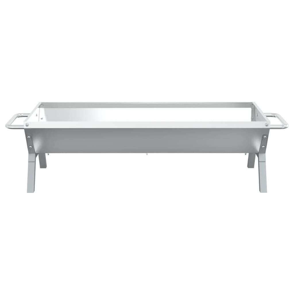 vidaXL Δίσκος Μπάρμπεκιου Ασημί 118x42x30,5 εκ. από Ανοξείδωτο Ατσάλι
