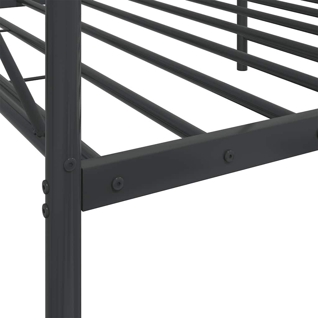 vidaXL Κρεβάτι ημέρας χωρίς στρώμα Μαύρο 100x200 cm Ατσάλι