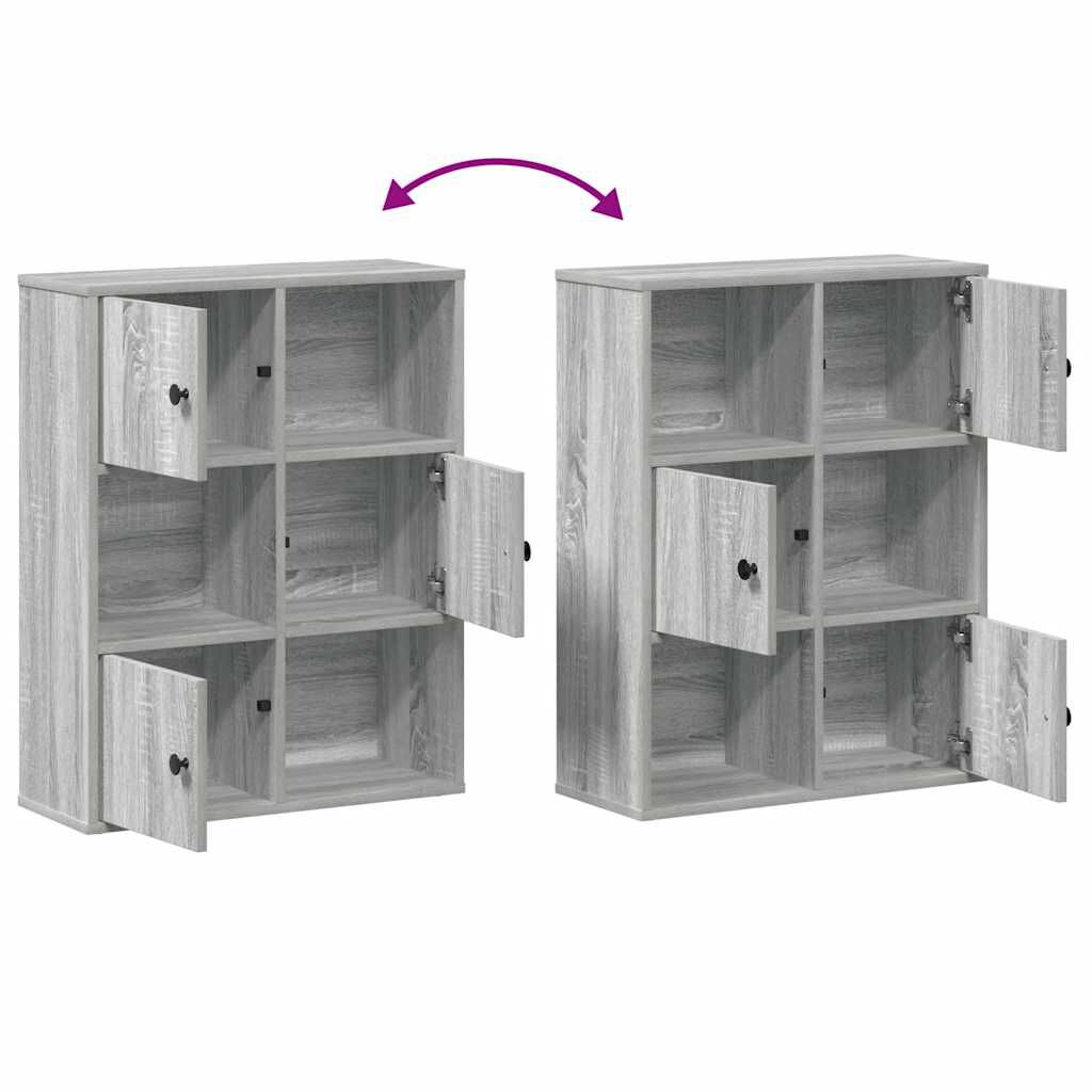 vidaXL Βιβλιοθήκη Γκρι Sonoma 60x24x76,5 εκ. από Επεξεργασμένο Ξύλο