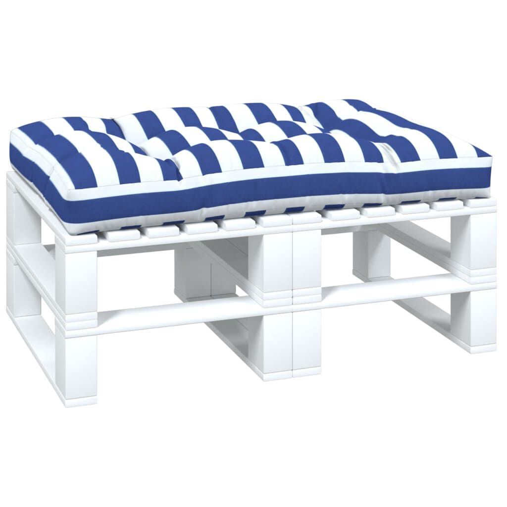 vidaXL Μαξιλάρι Παλέτας Μπλε & Λευκό Ριγέ 120 x 80 x 12 εκ. Υφασμάτινο
