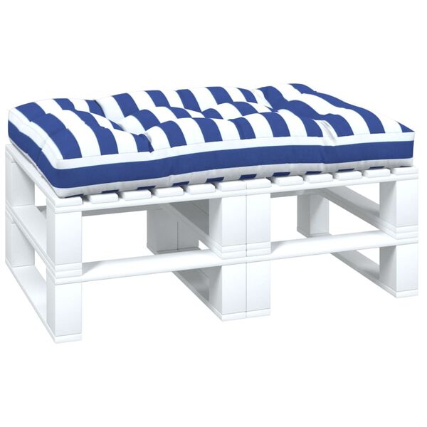 vidaXL Μαξιλάρι Παλέτας Μπλε & Λευκό Ριγέ 120 x 80 x 12 εκ. Υφασμάτινο