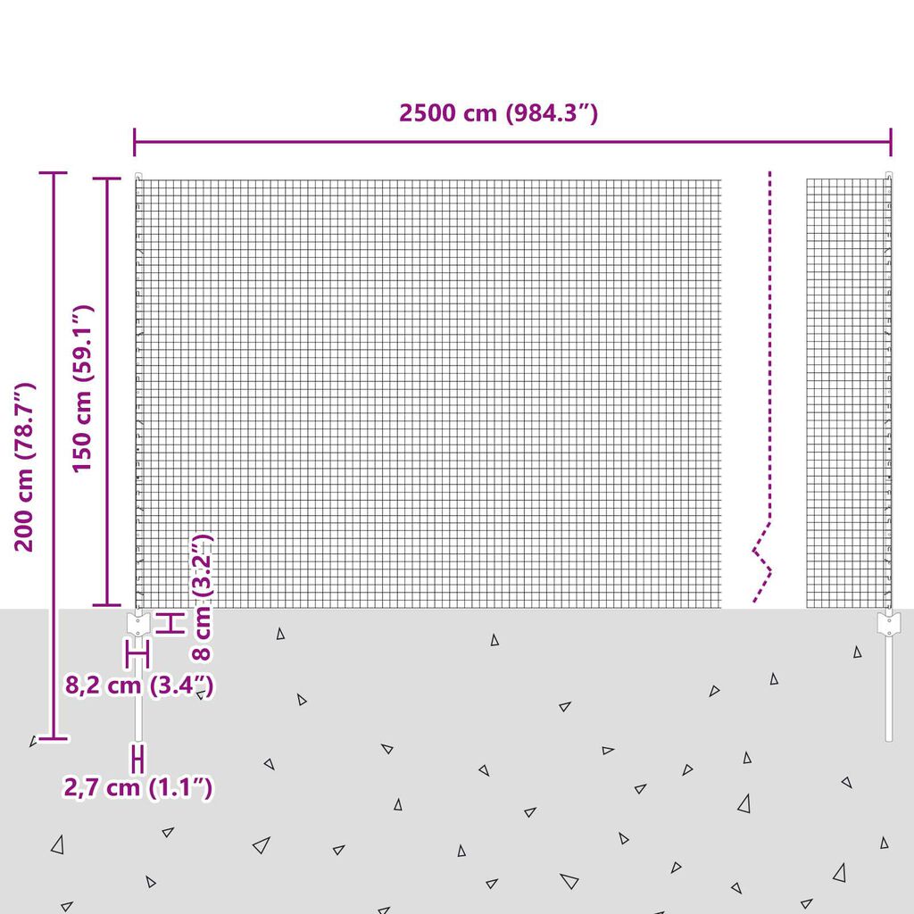 vidaXL Σετ Φράχτη Σετ 2 Πράσινο Μέταλλο 25 x 1.5 μ Ανθεκτικό