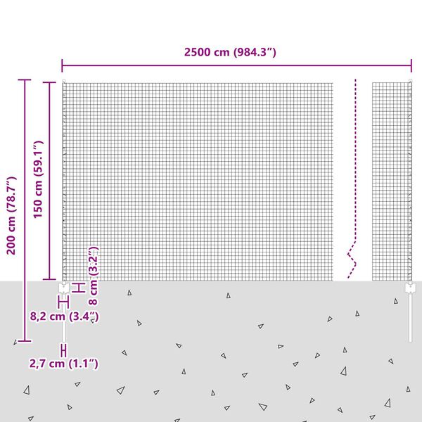 vidaXL Σετ Φράχτη Σετ 2 Πράσινο Μέταλλο 25 x 1.5 μ Ανθεκτικό