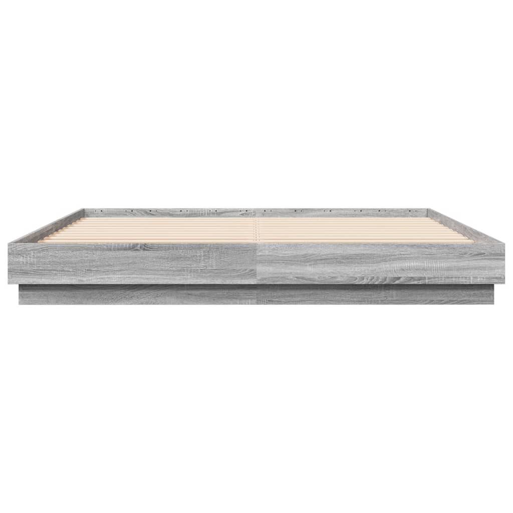 vidaXL Πλαίσιο Κρεβατιού Γκρι Sonoma 200x200 εκ. Επεξεργασμένο Ξύλο
