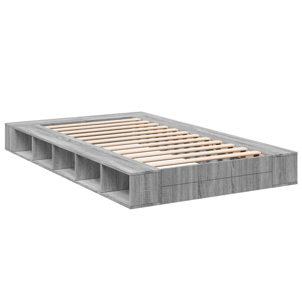 vidaXL Πλαίσιο Κρεβατιού Γκρι Sonoma 120x200 εκ. Επεξεργασμένο Ξύλο