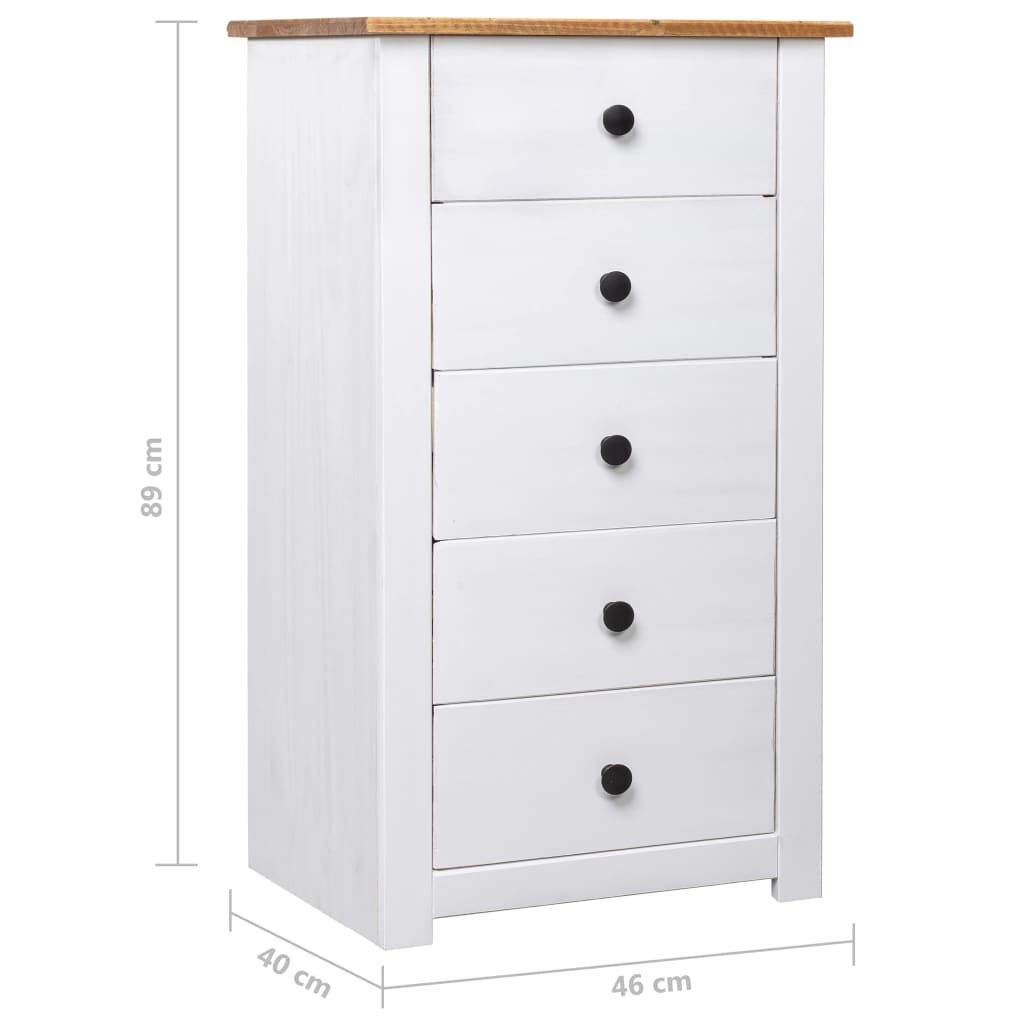 vidaXL Μπουφές Λευκός 46 x 40 x 89 εκ. από Ξύλο Πεύκου Σειρά Panama