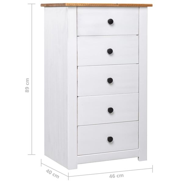 vidaXL Μπουφές Λευκός 46 x 40 x 89 εκ. από Ξύλο Πεύκου Σειρά Panama