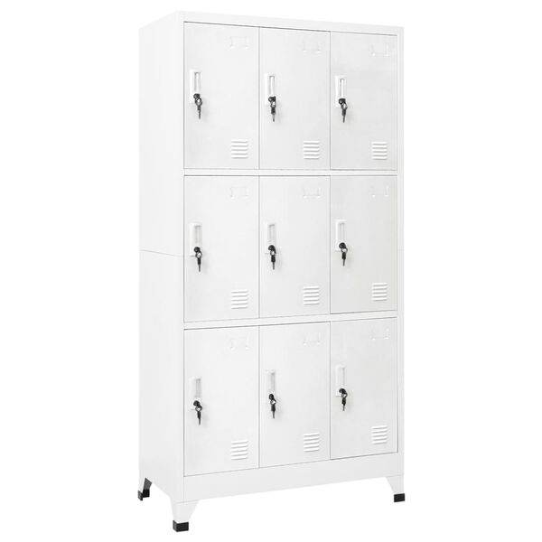 vidaXL Φοριαμός Γκρι 90x45x180 εκ. από Ατσάλι με 9 Τμήματα