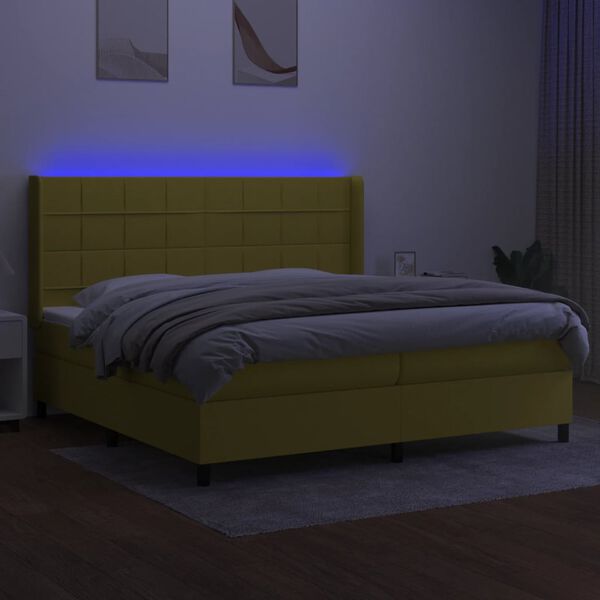vidaXL &Kappa;&rho;&epsilon;&beta;ά&tau;&iota; Boxspring &mu;&epsilon; &Sigma;&tau;&rho;ώ&mu;&alpha; & LED &Pi;&rho;ά&sigma;&iota;&nu;&omicron; 200x200 &epsilon;&kappa; &Upsilon;&phi;&alpha;&sigma;&mu;ά&tau;&iota;&nu;&omicron;