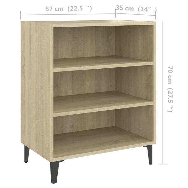 vidaXL Ραφιέρα Sonoma Δρυς 57 x 35 x 70 εκ. από Μοριοσανίδα