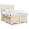 vidaXL &Kappa;&rho;&epsilon;&beta;ά&tau;&iota; Boxspring &mu;&epsilon; &Sigma;&tau;&rho;ώ&mu;&alpha; &Kappa;&rho;&epsilon;&mu; 140x190 &epsilon;&kappa;. &Upsilon;&phi;&alpha;&sigma;&mu;ά&tau;&iota;&nu;&omicron;