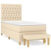 vidaXL &Kappa;&rho;&epsilon;&beta;ά&tau;&iota; Boxspring &mu;&epsilon; &Sigma;&tau;&rho;ώ&mu;&alpha; &Kappa;&rho;&epsilon;&mu; 90x190 &epsilon;&kappa;.&Upsilon;&phi;&alpha;&sigma;&mu;ά&tau;&iota;&nu;&omicron;