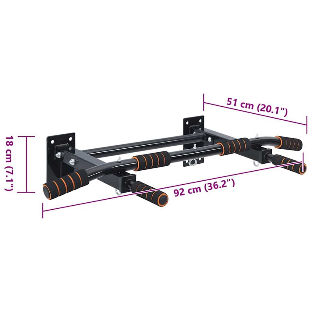 VidaXL Μπάρα Έλξης Μαύρο και Κόκκινο 92 x 51 x 18 εκ