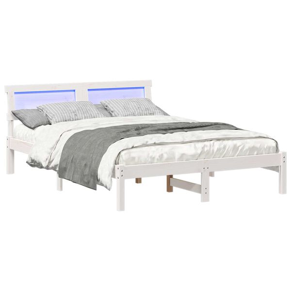 vidaXL Σκελετός Κρεβατιού Λευκό 120 x 200 cm Συμπαγές ξύλο πεύκου