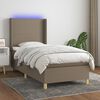 vidaXL &Kappa;&rho;&epsilon;&beta;ά&tau;&iota; Boxspring &mu;&epsilon; &Sigma;&tau;&rho;ώ&mu;&alpha; & LED Taupe 80x200 &epsilon;&kappa;. &Upsilon;&phi;&alpha;&sigma;&mu;ά&tau;&iota;&nu;&omicron;
