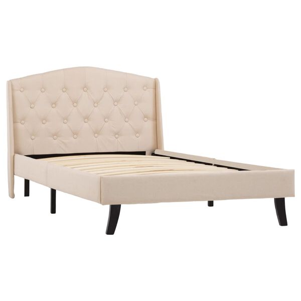 vidaXL Πλαίσιο Κρεβατιού Κρεμ 100 x 200 εκ. Υφασμάτινο