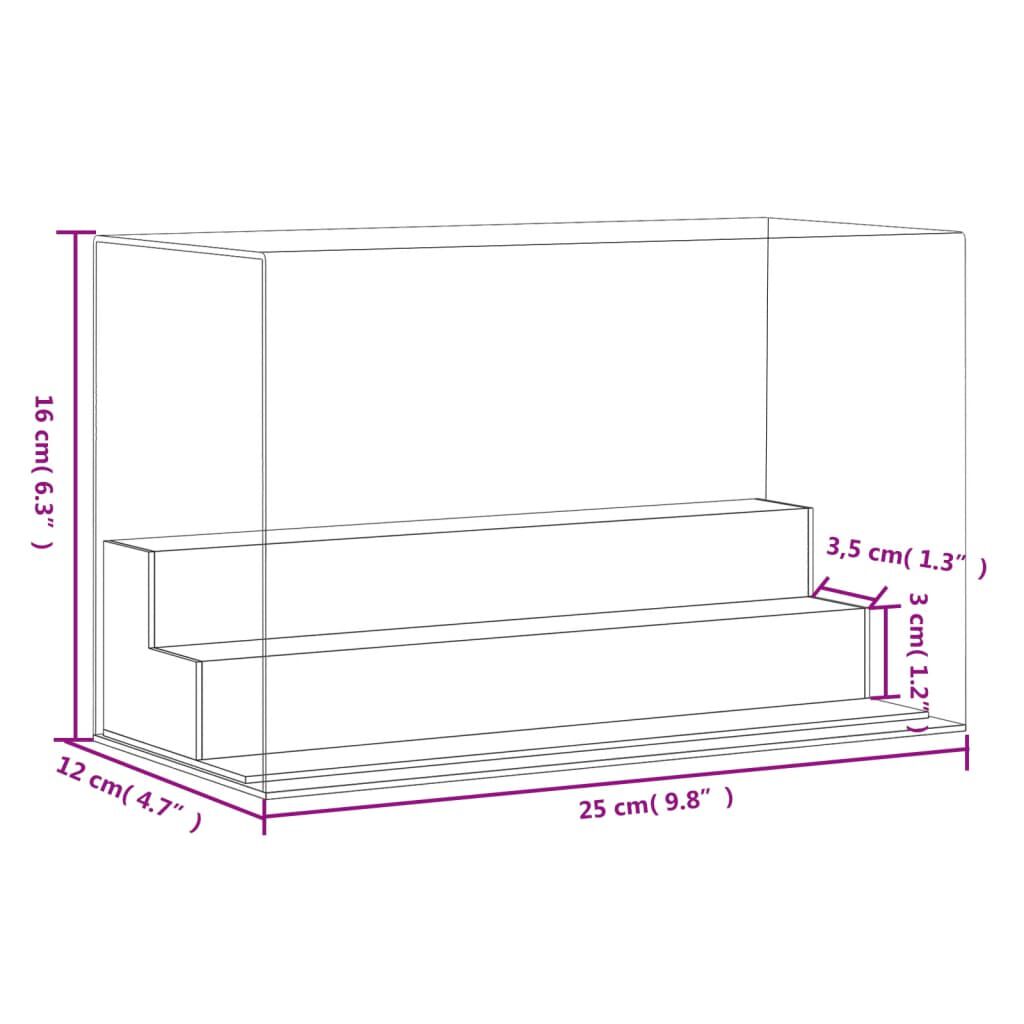 vidaXL Κουτί Βιτρίνα Διάφανο 25 x 12 x 16 εκ. Ακρυλικό