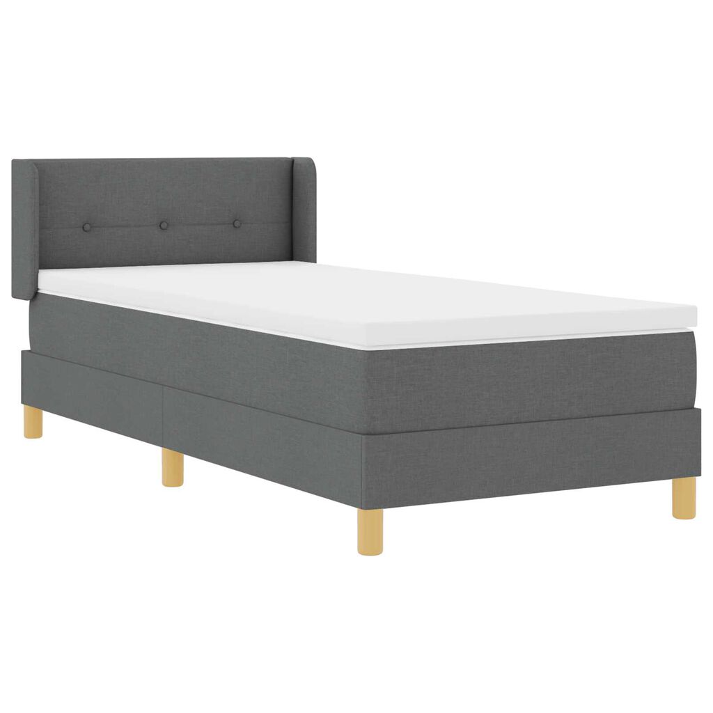 vidaXL Σπαστό Κρεβάτι με Στρώμα Σκούρο Γκρι 100x200 cm Ύφασμα