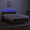 vidaXL &Kappa;&rho;&epsilon;&beta;ά&tau;&iota; Boxspring &mu;&epsilon; &Sigma;&tau;&rho;ώ&mu;&alpha; & LED &Sigma;&kappa;.&Kappa;&alpha;&phi;έ 140x190 &epsilon;&kappa; &Upsilon;&phi;&alpha;&sigma;&mu;ά&tau;&iota;&nu;&omicron;
