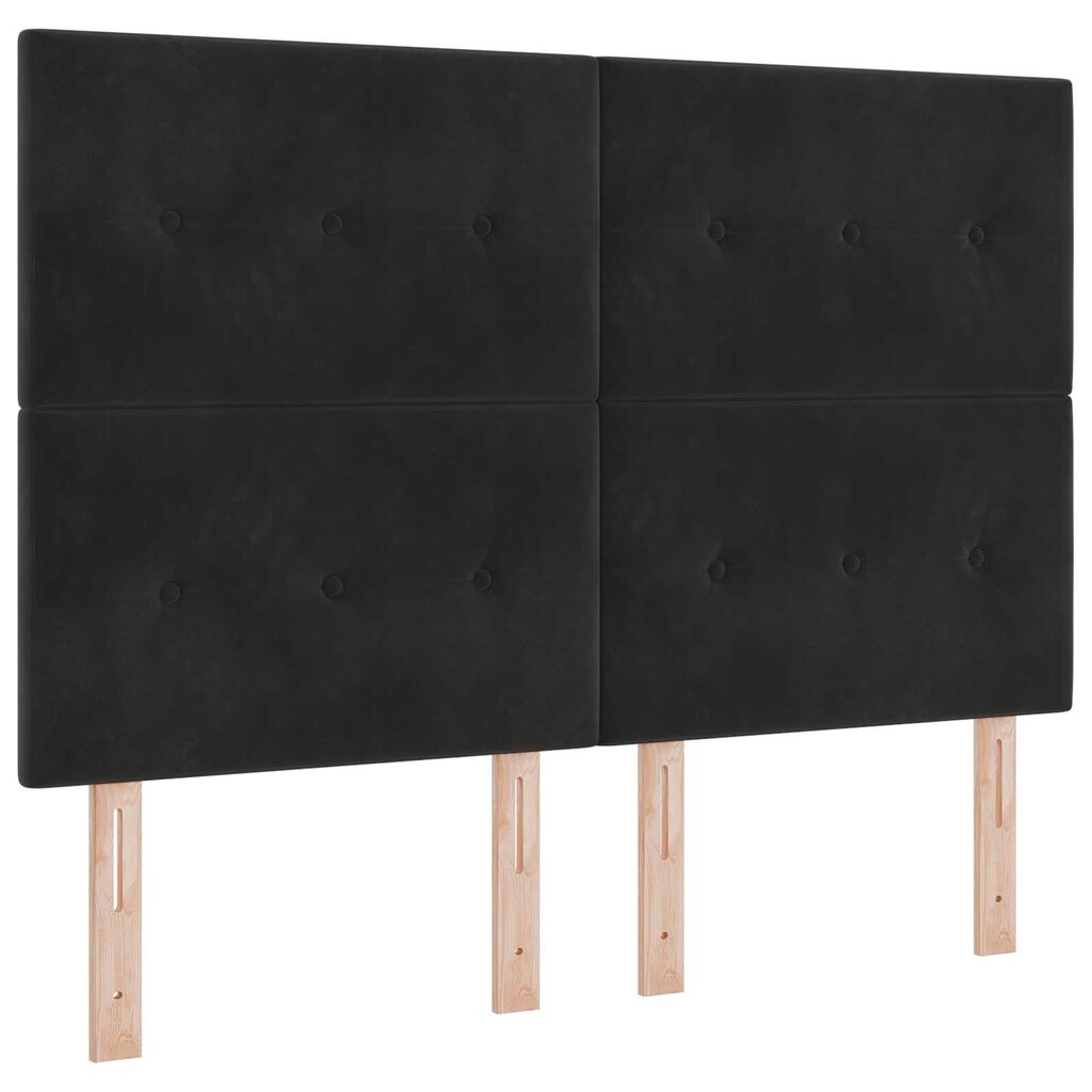 Κρεβάτι Box Spring vidaXL με Στρώμα Μαύρο 160x200 cm Βελούδο