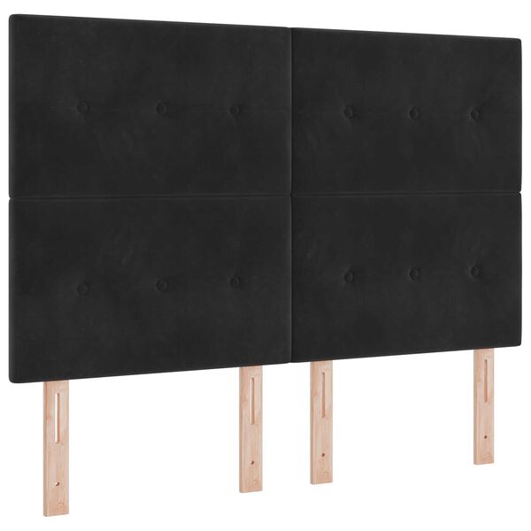 Κρεβάτι Box Spring vidaXL με Στρώμα Μαύρο 160x200 cm Βελούδο