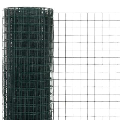vidaXL Συρματόπλεγμα Τετράγωνο Πράσινο 10x0,5 μ. Ατσάλι Επικάλυψη PVC
