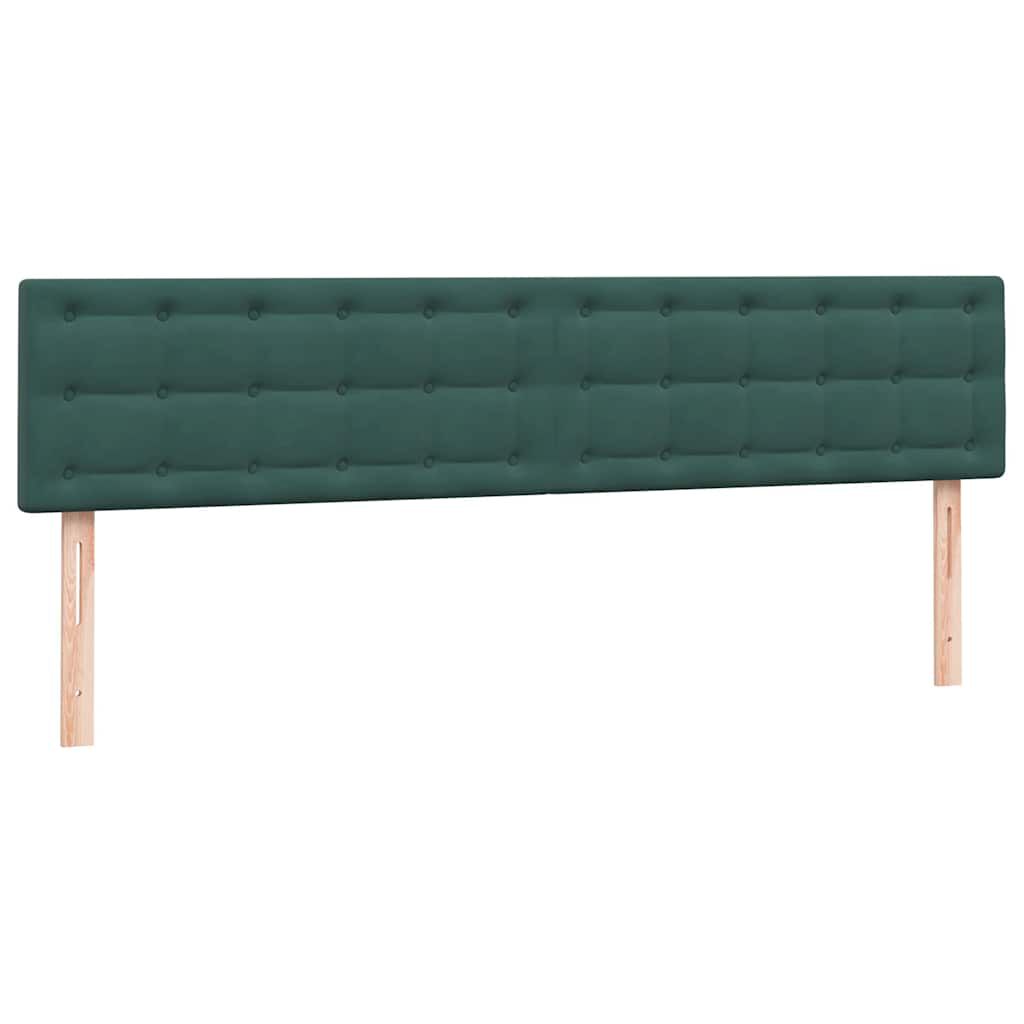 vidaXL Κρεβάτι Boxspring με Στρώμα Σκούρο Πράσινο 200x210εκ. Βελούδινο