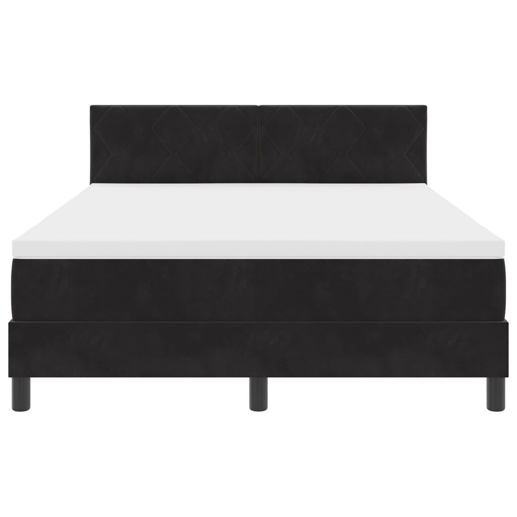 κρεβάτι box spring vidaXL με στρώμα Μαύρο 140x200 εκ. Βελούδο