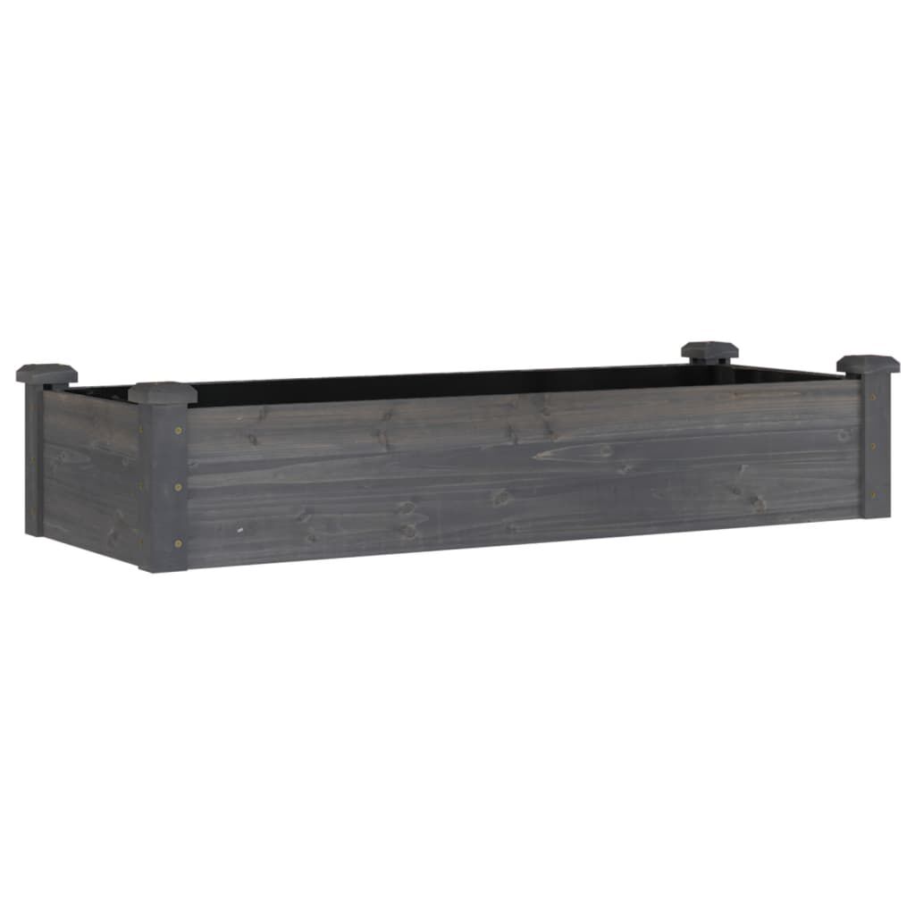 vidaXL Ζαρντινιέρα Υπερυψ. με Επένδυση Γκρι 120x45x25 εκ. Μασίφ Ελάτη