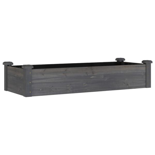 vidaXL Ζαρντινιέρα Υπερυψ. με Επένδυση Γκρι 120x45x25 εκ. Μασίφ Ελάτη