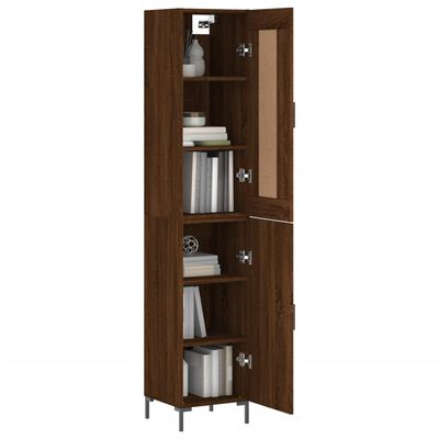 vidaXL Ντουλάπι Καφέ Δρυς 34,5 x 34 x 180 εκ. από Επεξεργασμένο Ξύλο