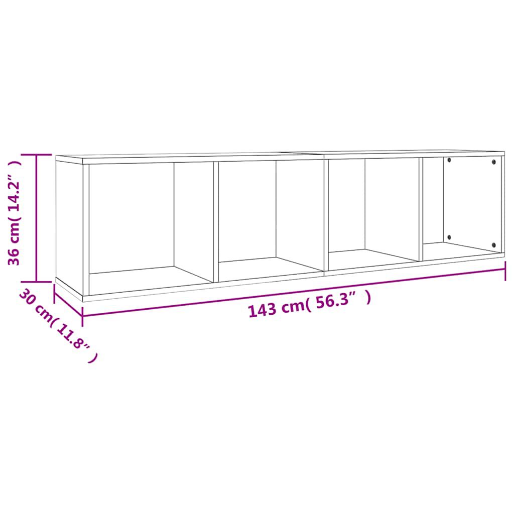 vidaXL Βιβλιοθήκη/Έπιπλο TV Sonoma Δρυς 36x30x143 εκ. από Επεξ. Ξύλο