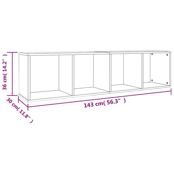 vidaXL Βιβλιοθήκη/Έπιπλο TV Sonoma Δρυς 36x30x143 εκ. από Επεξ. Ξύλο