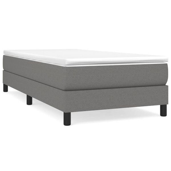 vidaXL Κρεβάτι Boxspring με Στρώμα Σκούρο Γκρι 100x200 εκ. Υφασμάτινο