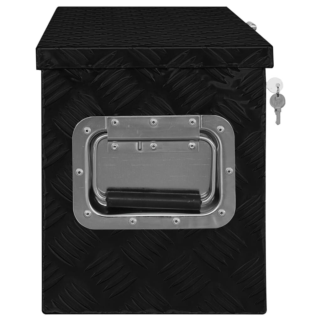 vidaXL Κουτί Αποθήκευσης Μαύρο 80 x 30 x 35 εκ. Αλουμινίου