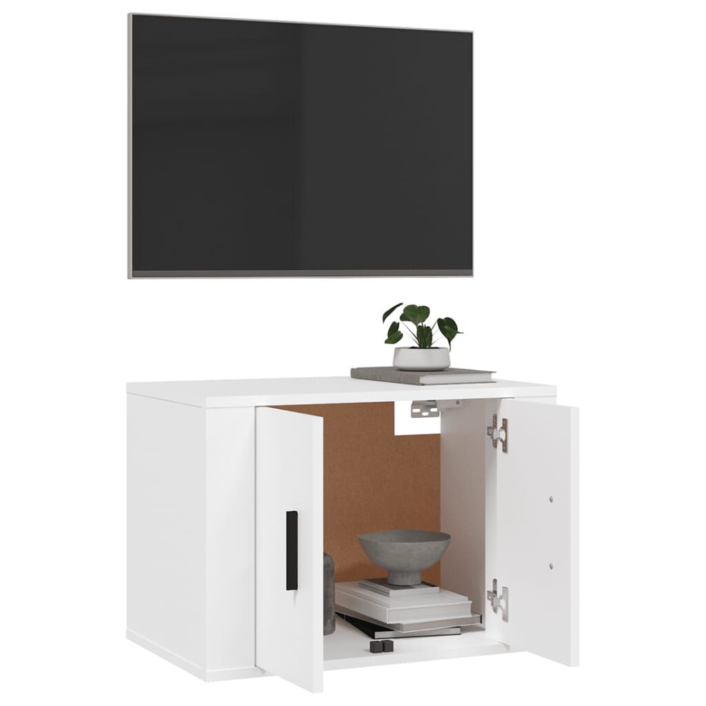 vidaXL Έπιπλο Τηλεόρασης Επιτοίχιο Λευκό 57 x 34,5 x 40 εκ.