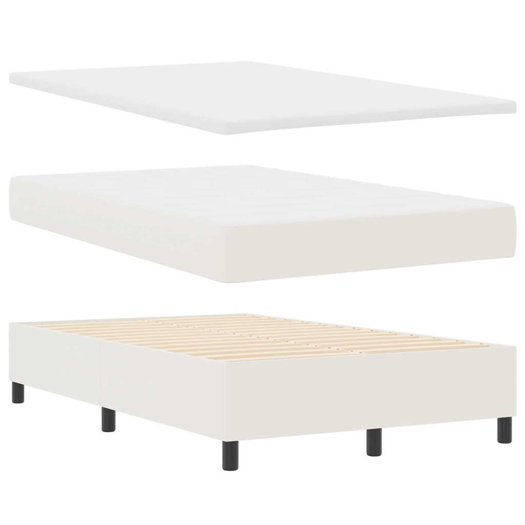 vidaXL Κρεβάτι με Σπαστή Βάση με Στρώμα & LED Λευκό 120x200 εκ Βελούδινο Ύφασμα