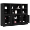 vidaXL Highboard &Mu;&alpha;ύ&rho;&eta; &Omicron;&xi;&upsilon;ά 132 x 35,5 x 103,5 &epsilon;&kappa;. &Epsilon;&pi;&epsilon;&xi;&epsilon;&rho;&gamma;&alpha;&sigma;&mu;έ&nu;&omicron; &xi;ύ&lambda;&omicron;