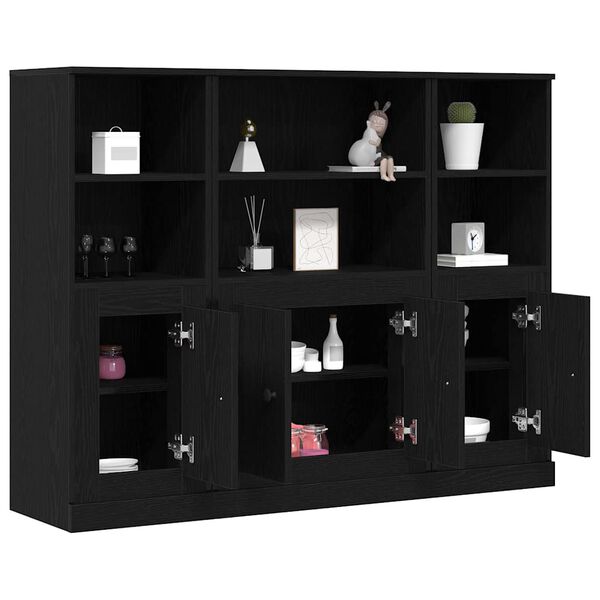 vidaXL Highboard &Mu;&alpha;ύ&rho;&eta; &Omicron;&xi;&upsilon;ά 132 x 35,5 x 103,5 &epsilon;&kappa;. &Epsilon;&pi;&epsilon;&xi;&epsilon;&rho;&gamma;&alpha;&sigma;&mu;έ&nu;&omicron; &xi;ύ&lambda;&omicron;