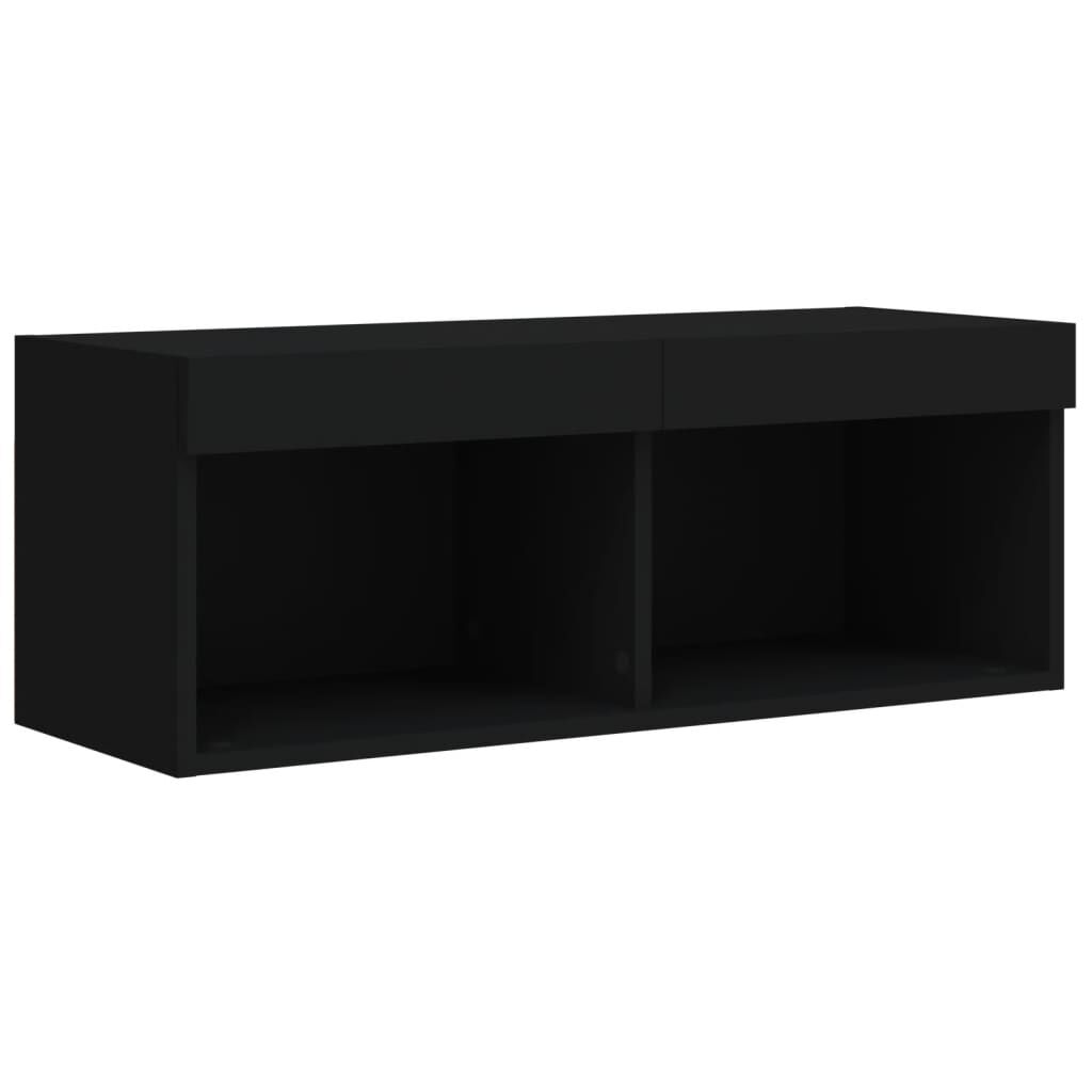 vidaXL Έπιπλο Τηλεόρασης με LED Μαύρο 80 x 30 x 30 εκ.