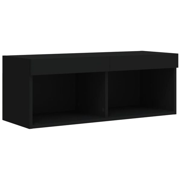vidaXL Έπιπλο Τηλεόρασης με LED Μαύρο 80 x 30 x 30 εκ.