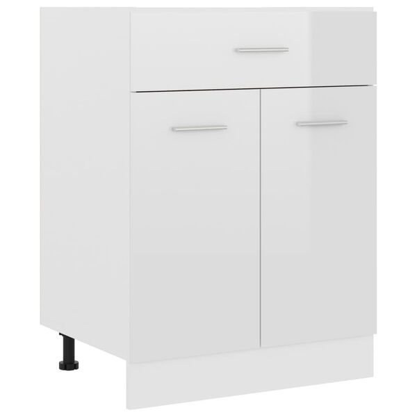 vidaXL Ντουλάπι με Συρτάρι Lyon Γυαλιστερό Λευκό 60x46x81,5εκ.