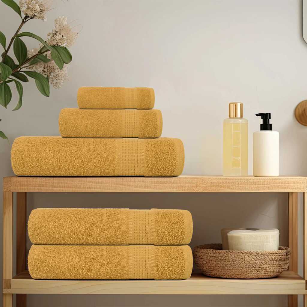 vidaXL Πετσέτες μπάνιου 10 Τεμ Χρυσή 100x150εκ. 360 γρ/μ² 100% Βαμβ.