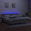 vidaXL &Kappa;&rho;&epsilon;&beta;ά&tau;&iota; Boxspring &mu;&epsilon; &Sigma;&tau;&rho;ώ&mu;&alpha; & LED &Alpha;&nu;.&Gamma;&kappa;&rho;&iota; 200x200&epsilon;&kappa;. &Upsilon;&phi;&alpha;&sigma;&mu;ά&tau;&iota;&nu;&omicron;